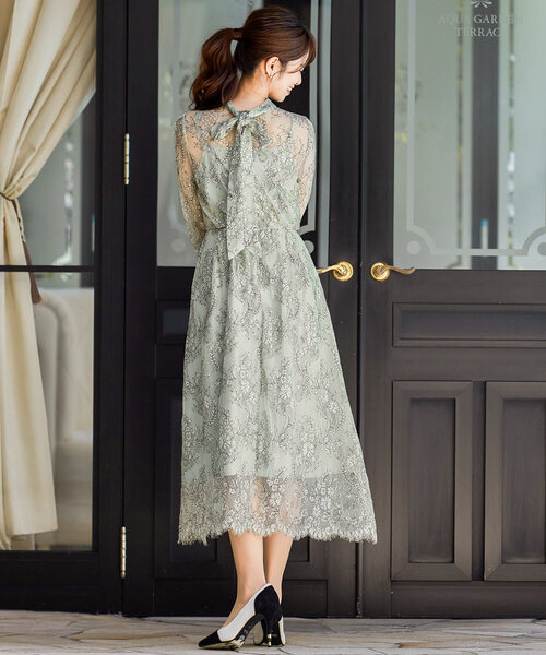 「niana」 長袖ワンピース M ライトグリーン レディース_画像9