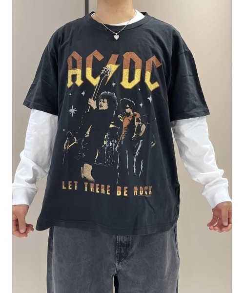 GAP（ギャップ） tシャツ AC/DC リラックスフィット グラフィックT