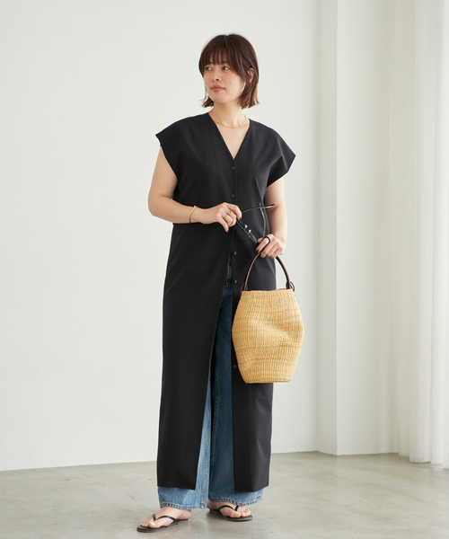 「Plage」 ノースリーブワンピース 36 ベージュ レディースの画像