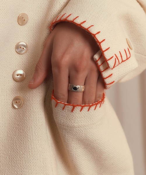 指輪 リング 「silver925」Stone Ring / オニキスストーンリング メンズ レディースの画像