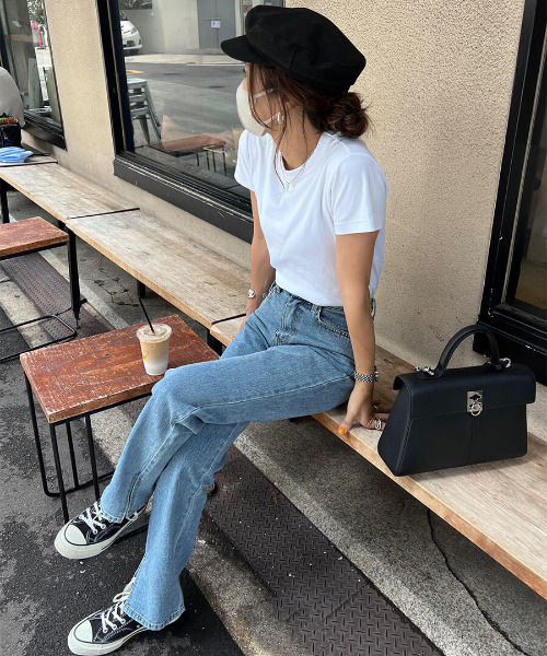 「ISOOK」 デニムパンツ M ブルー レディース_画像5