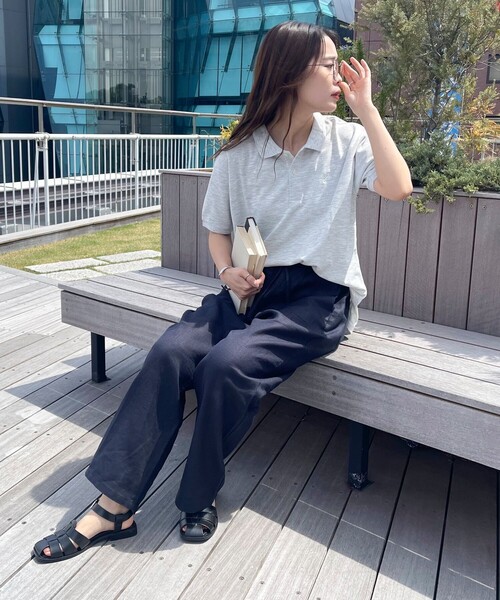 「GEVACO」 イージーパンツ 36 ブラック レディース_画像8