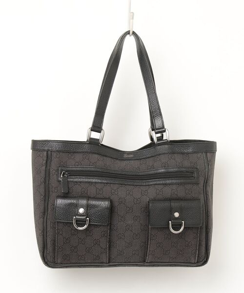 GUCCI GGキャンバス トートバッグ ブラック A4◎ GUCCI（グッチ） GGキャンバス トートバッグ - ブラック レディース