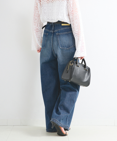 ワイドパンツ ジーンズ デニム デニムパンツ ウォッシャブル / DU JOUR / デュ ジュール PEG TUCK JEAN レディースの画像