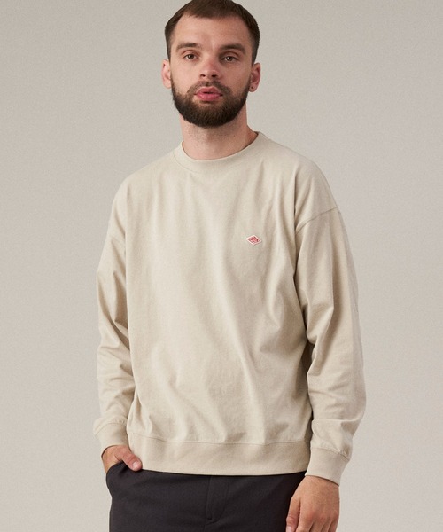 Danton（ダントン） 長袖Tシャツ S グレイッシュベージュ メンズ 