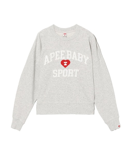 トレーナー スウェット APPLIQUE PATCH AND HEART EMBROIDERY SWEAT SHIRT レディースの画像