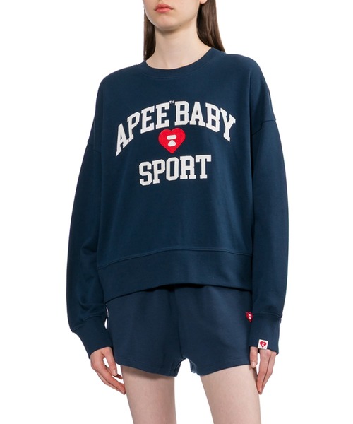 トレーナー スウェット APPLIQUE PATCH AND HEART EMBROIDERY SWEAT SHIRT レディースの画像