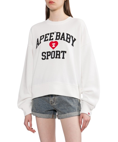 トレーナー スウェット APPLIQUE PATCH AND HEART EMBROIDERY SWEAT SHIRT レディースの画像