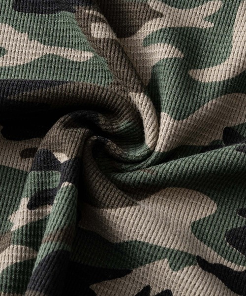 ADAMASTE ヘンリーネック tシャツ Camouflage Thermal Henry Neck T