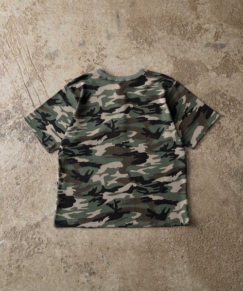 ADAMASTE tシャツ Camouflage Thermal Henry Neck T-shirt - 迷彩