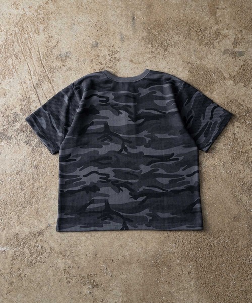ADAMASTE ヘンリーネック tシャツ Camouflage Thermal Henry Neck T