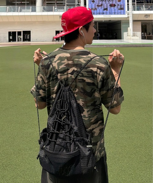 ADAMASTE ヘンリーネック tシャツ Camouflage Thermal Henry Neck T