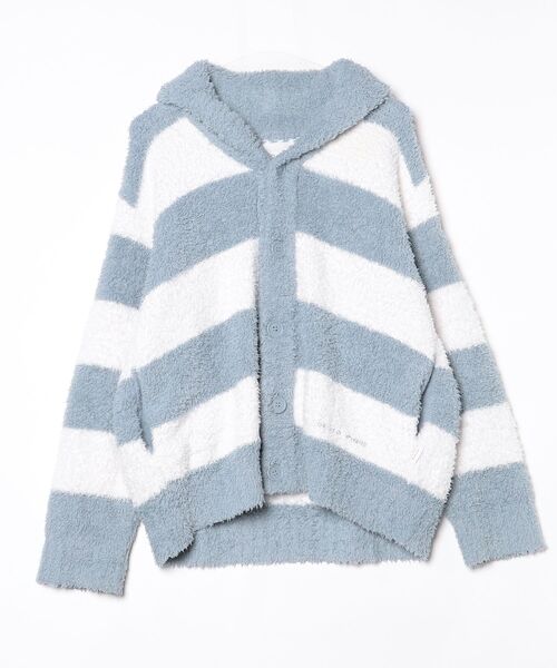 GELATO PIQUE HOMME」 ボーダー柄ニットカーディガン M ブルー メンズ 