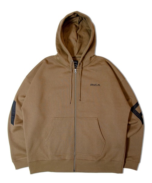 「RVCA」 ジップアップパーカー L ブラウン メンズ_画像3