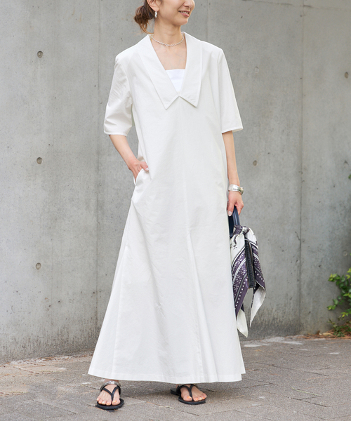 ワンピース Cotton Linen Flare Dressの画像