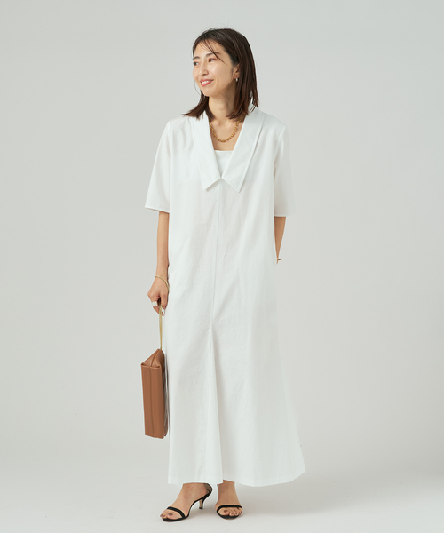 ワンピース Cotton Linen Flare Dressの画像
