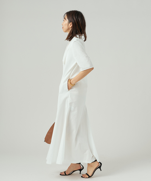 ワンピース Cotton Linen Flare Dressの画像