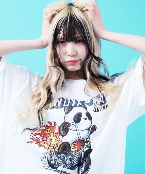 「PANDIESTA」 半袖Tシャツ L ライトグレー メンズ_画像5