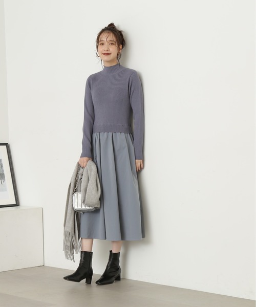 「N.(N. Natural Beauty Basic)」 ドッキングワンピース MEDIUM ネイビー レディース_画像3