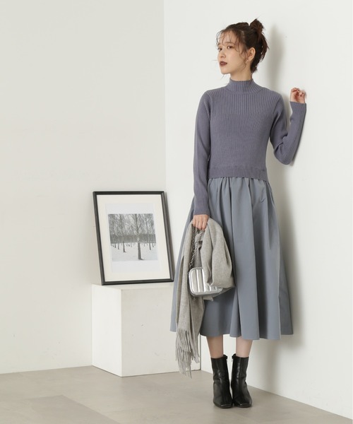 「N.(N. Natural Beauty Basic)」 ドッキングワンピース MEDIUM ネイビー レディース_画像4