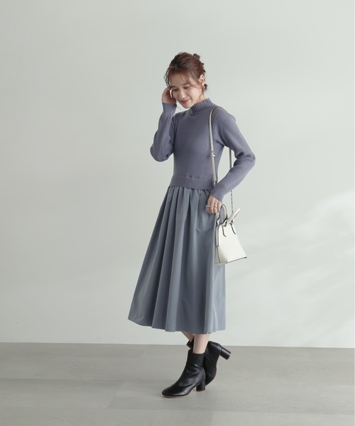 「N.(N. Natural Beauty Basic)」 ドッキングワンピース MEDIUM ネイビー レディース_画像9