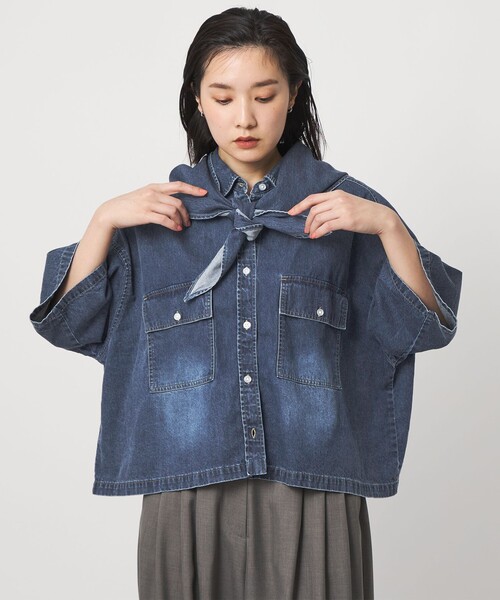 CITEN（シテン） ブラウス シャツ 「CITEN」スカーフデニムシャツ 