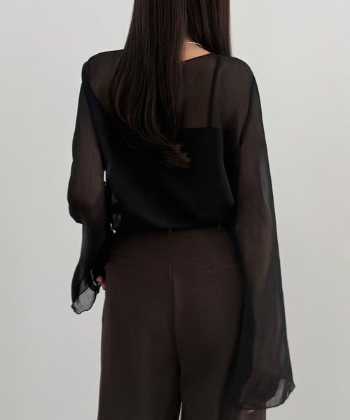 「CENEA」 ノースリーブワンピース X-LARGE モカ レディース_画像3