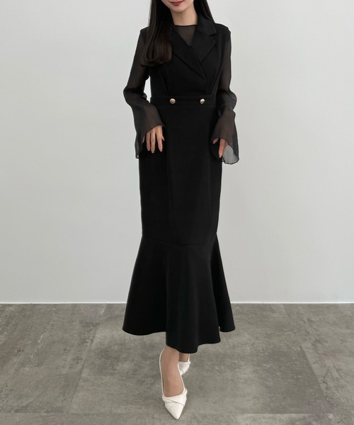 「CENEA」 ノースリーブワンピース X-LARGE モカ レディース_画像5
