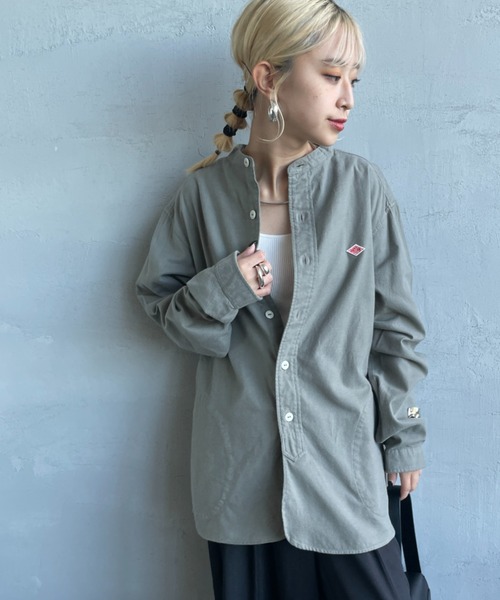 Danton（ダントン） 7分袖シャツ 38 オリーブ レディース : ZOZOTOWN 