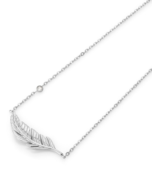 ネックレス 「OLIVIA BURTON/オリビアバートン」シグネチャー - フェザー シルバー ネックレス レディースの画像