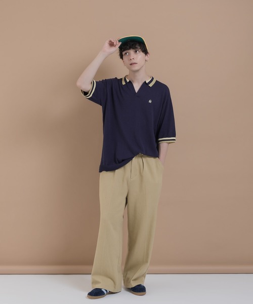 「MUHET」 半袖ニット MEDIUM ネイビー レディース_画像2