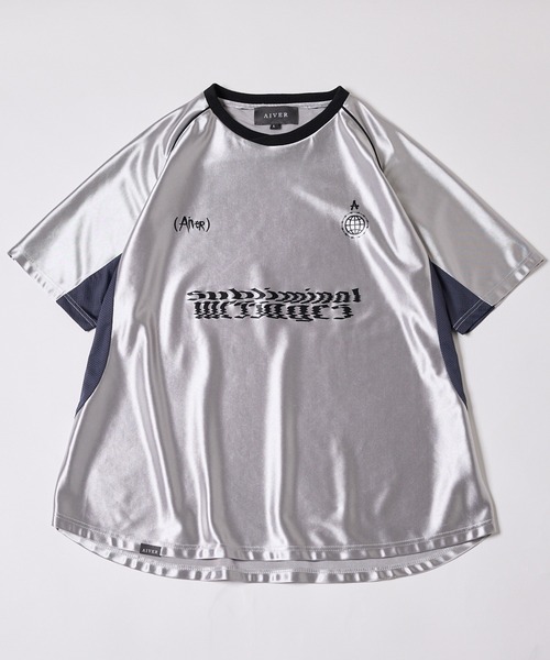 「AIVER」 半袖Tシャツ MEDIUM シルバー メンズ_画像5