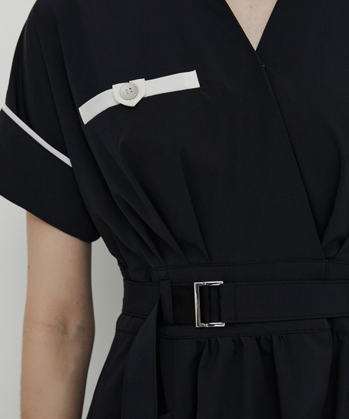 ワンピース 夏 半袖 「大人気！｜WEB限定」レジーロカシュクールワンピース｜夏服/半袖/オフィスカジュアル/ウォッシャブル/接触冷感/遮熱/UVカット/吸水… | UNITED TOKYO | 17