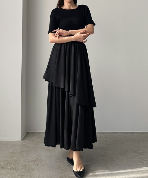 「Louere」 ドッキングワンピース LARGE ネイビー レディース_画像2