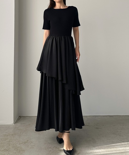 「Louere」 ドッキングワンピース LARGE ネイビー レディース_画像3
