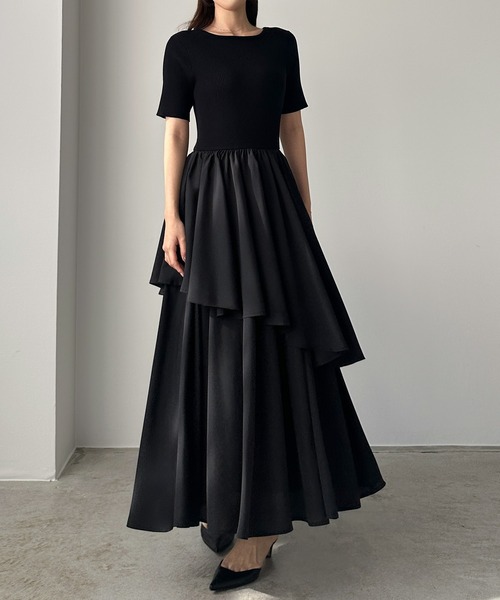 「Louere」 ドッキングワンピース LARGE ネイビー レディース_画像4