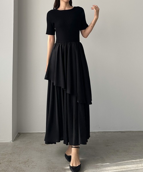 「Louere」 ドッキングワンピース LARGE ネイビー レディース_画像5