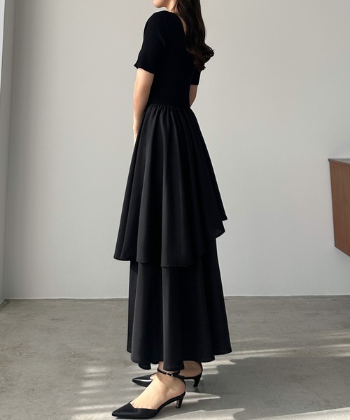 「Louere」 ドッキングワンピース LARGE ネイビー レディース_画像6