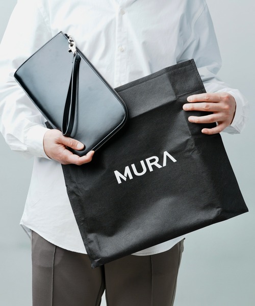 MURA（ムラ） クラッチバッグ コードバン調/カーボン レザー L字