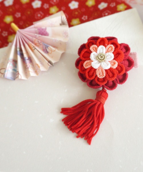 SweetMommy（スウィートマミー） つまみ細工「鶴・段菊」ヘア