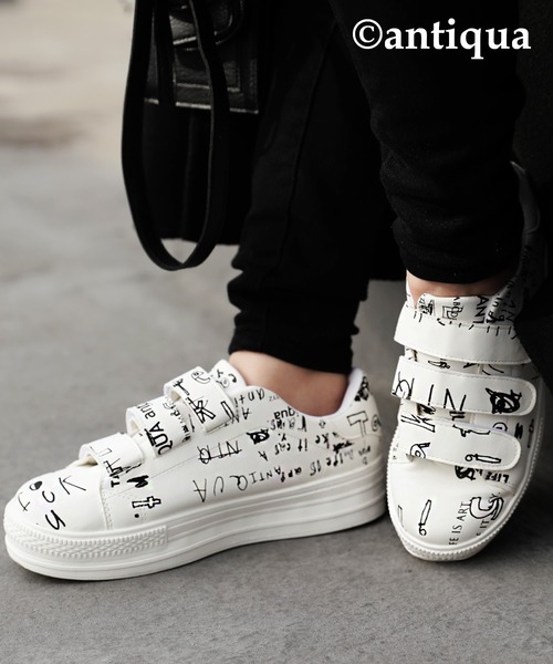 antiqua（アンティカ） スニーカー 手書きロゴアートスニーカー