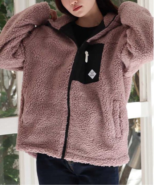 MUG ブルゾン アウター 「セレクト」表ボアZIPパーカー レディース