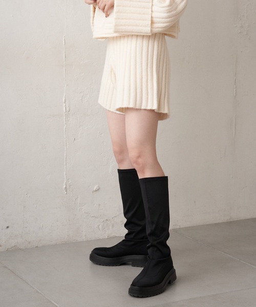 Chico パンツ ワイドリブニットショートパンツ : ZOZOTOWN Yahoo