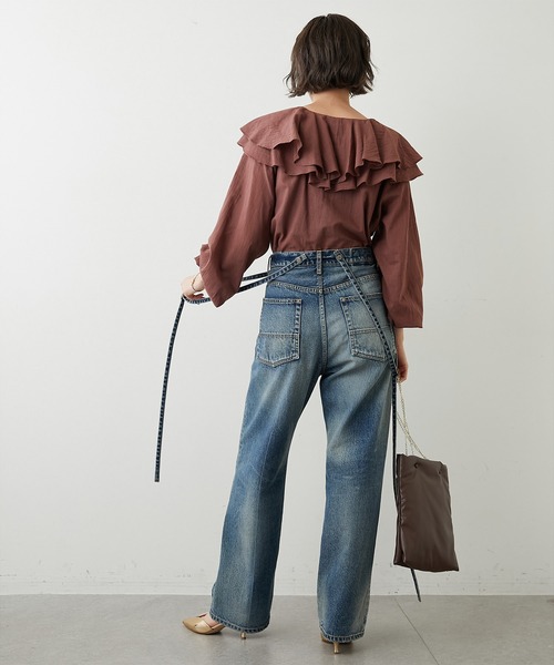 Whim Gazette シャツ ブラウス ネックフリルブラウス : ZOZOTOWN
