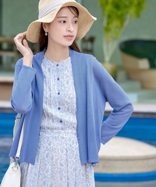 カーディガン 「セット着用可」ジッパーショートカーディガン レディース Tiaclasse カーディガン 「小倉優子さん着用」ショートトッパー