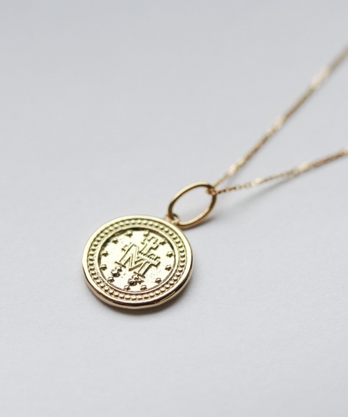 ネックレス ダイヤモンド 0.11ct コイン ネックレス | K10YG レディース メンズの画像