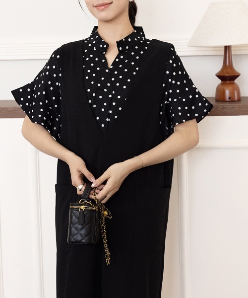 ブラウス シャツ フリル袖ドット柄ブラウス レディース : ZOZOTOWN