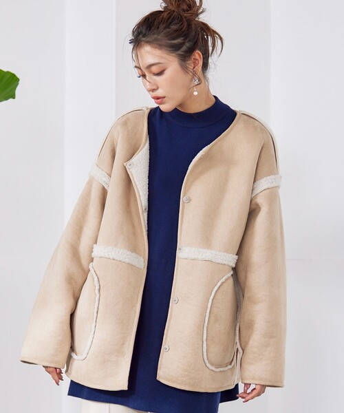 Tiaclasse ムートンコート ボアコート 2wayリバーシブルボアショート