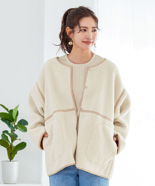 Tiaclasse ムートンコート ボアコート 2wayリバーシブルボア