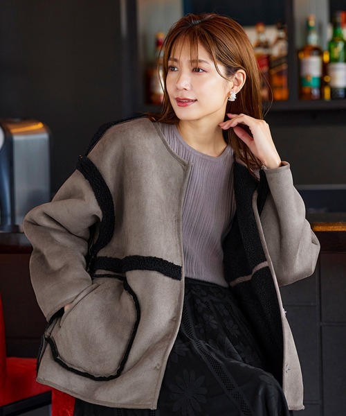 Tiaclasse ムートンコート ボアコート 2wayリバーシブルボア